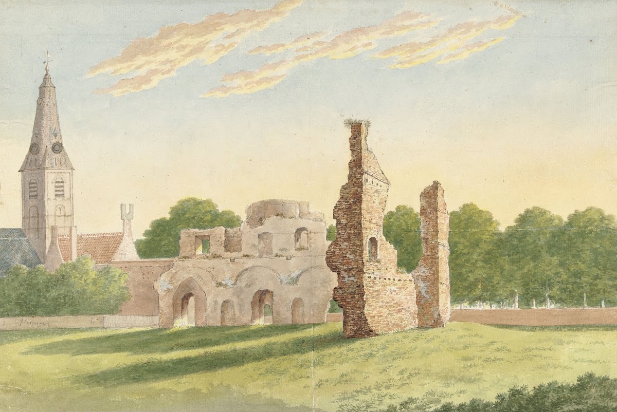 De ruïne van de Abdij van Rijnsburg 1812