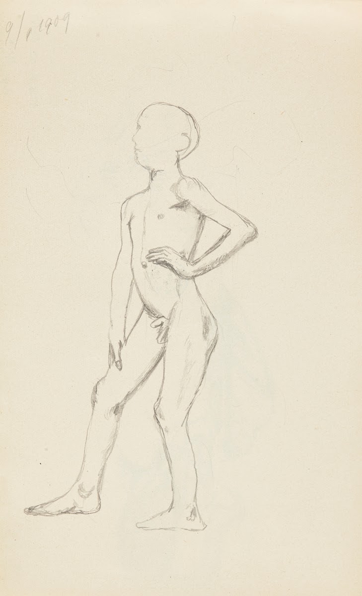 akt stojącego chłopca 1909