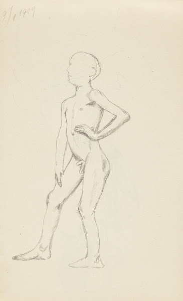 akt stojącego chłopca 1909