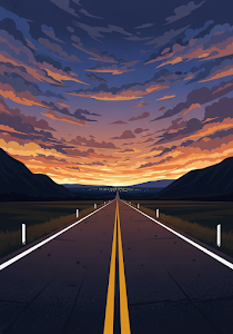 Mountain Valley Road Sunset