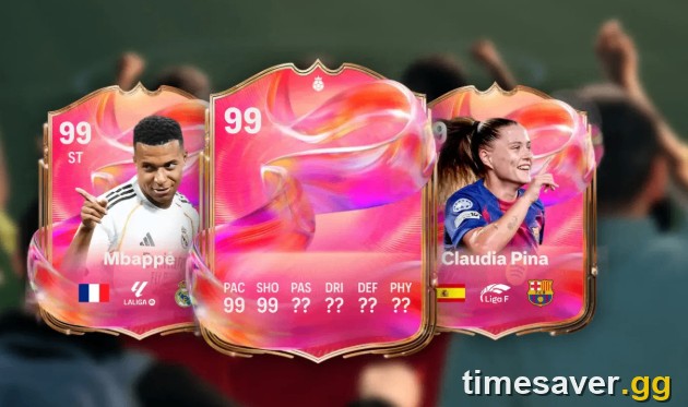 EA FC 26 FUTTIES 99-rated cards Mbappé and Claudia Pina, examples of the pool's ceiling