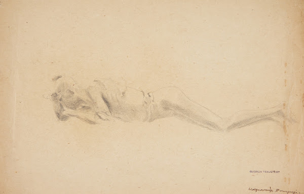 Studie Af GipsafstøBning Fra Pompeji Liggende Mand 1920 1924