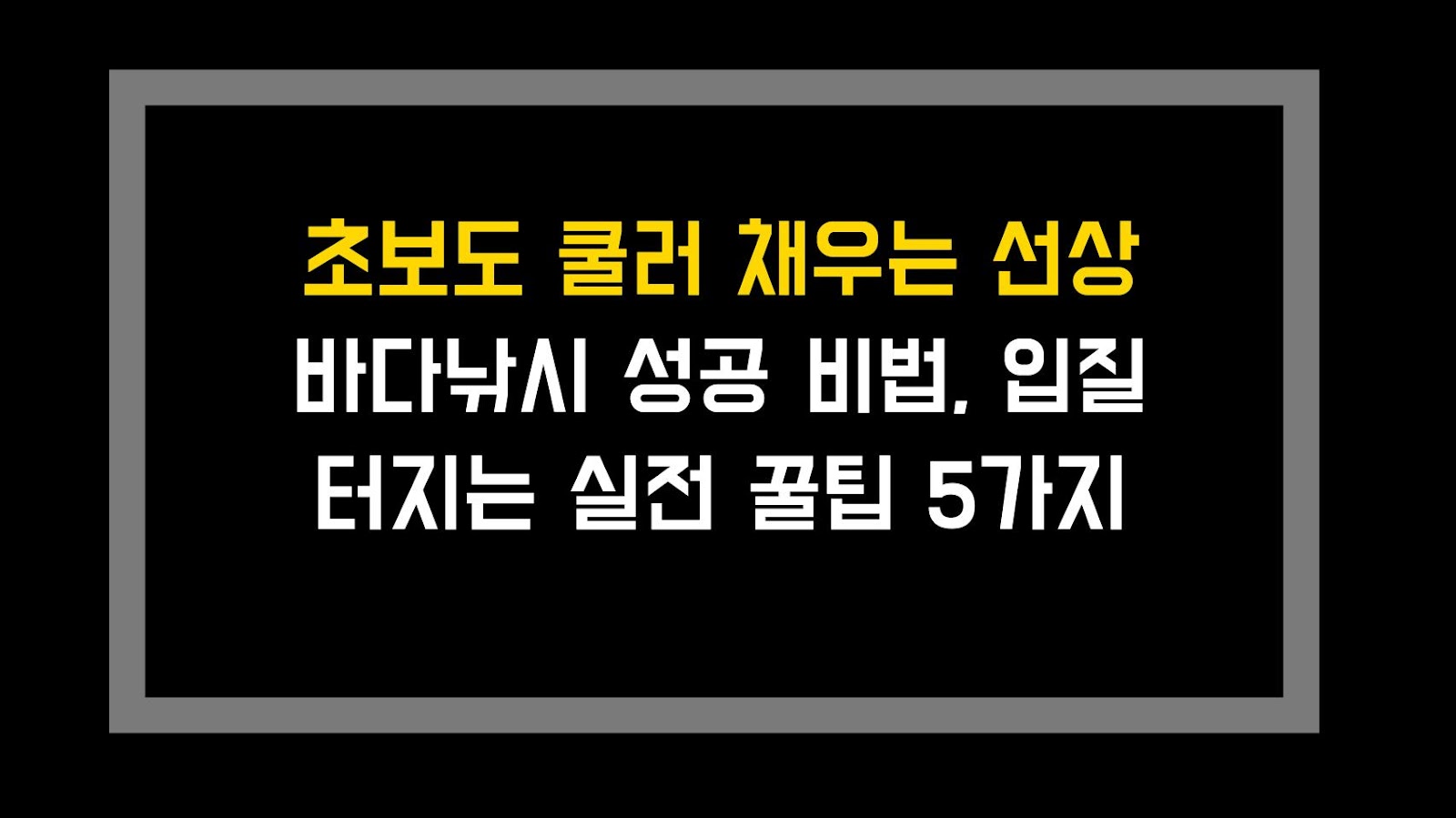 초보도 쿨러 채우는 선상 바다낚시 성공 비법, 입질 터지는 실전 꿀팁 5가지