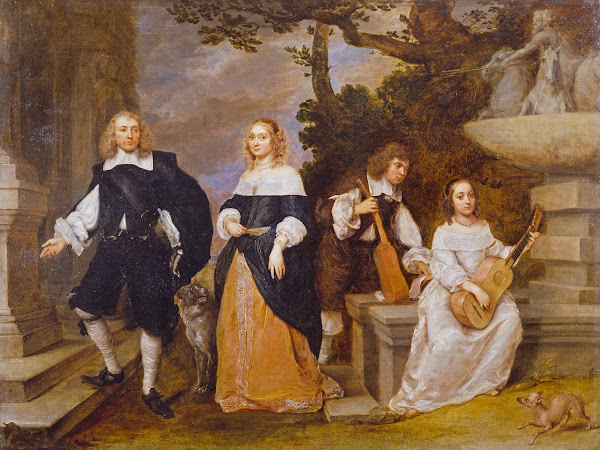 A Family Group by a Fountain c1655   c1660