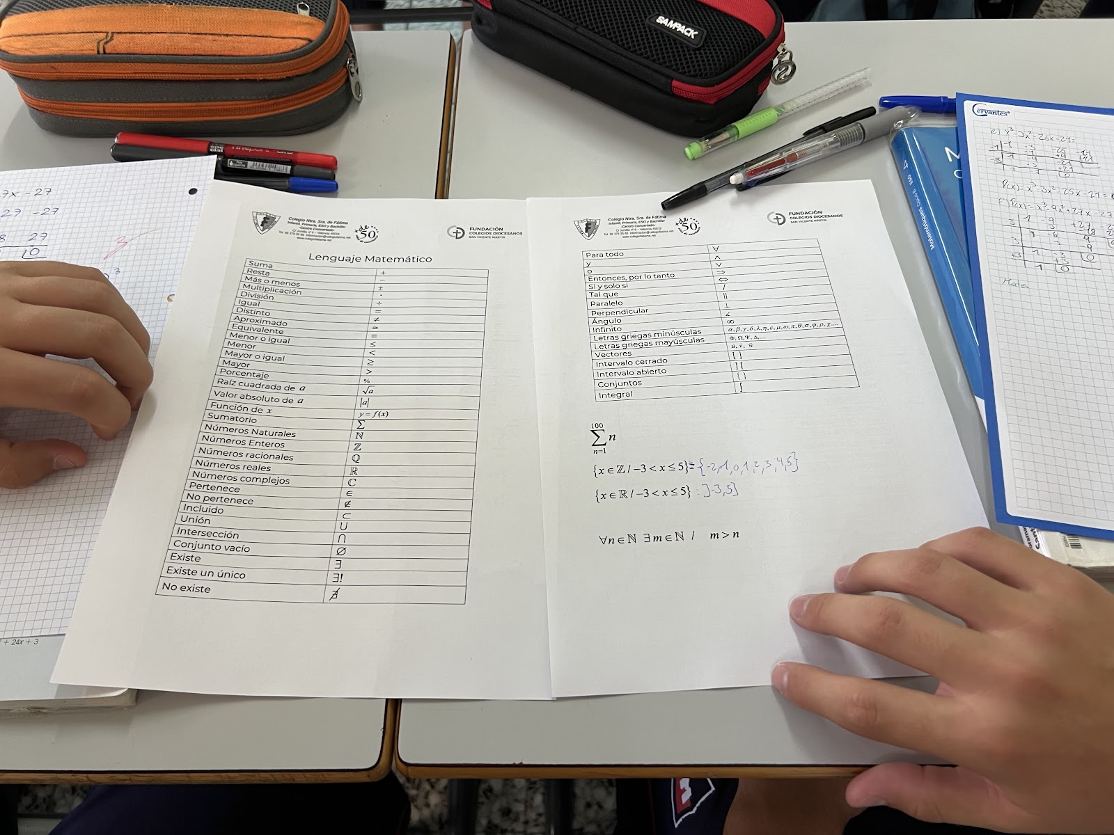 Clase de matemáticas