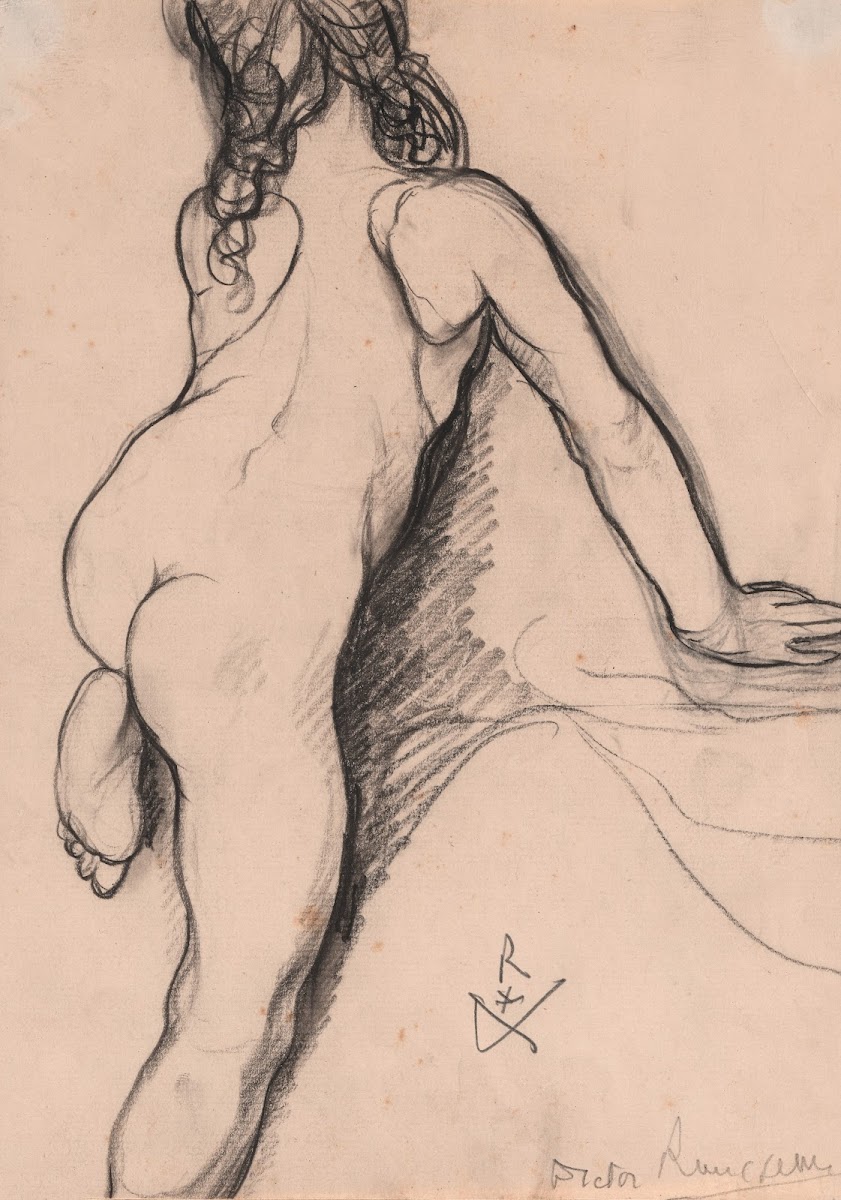 Nude adolescent seen from behind 1865