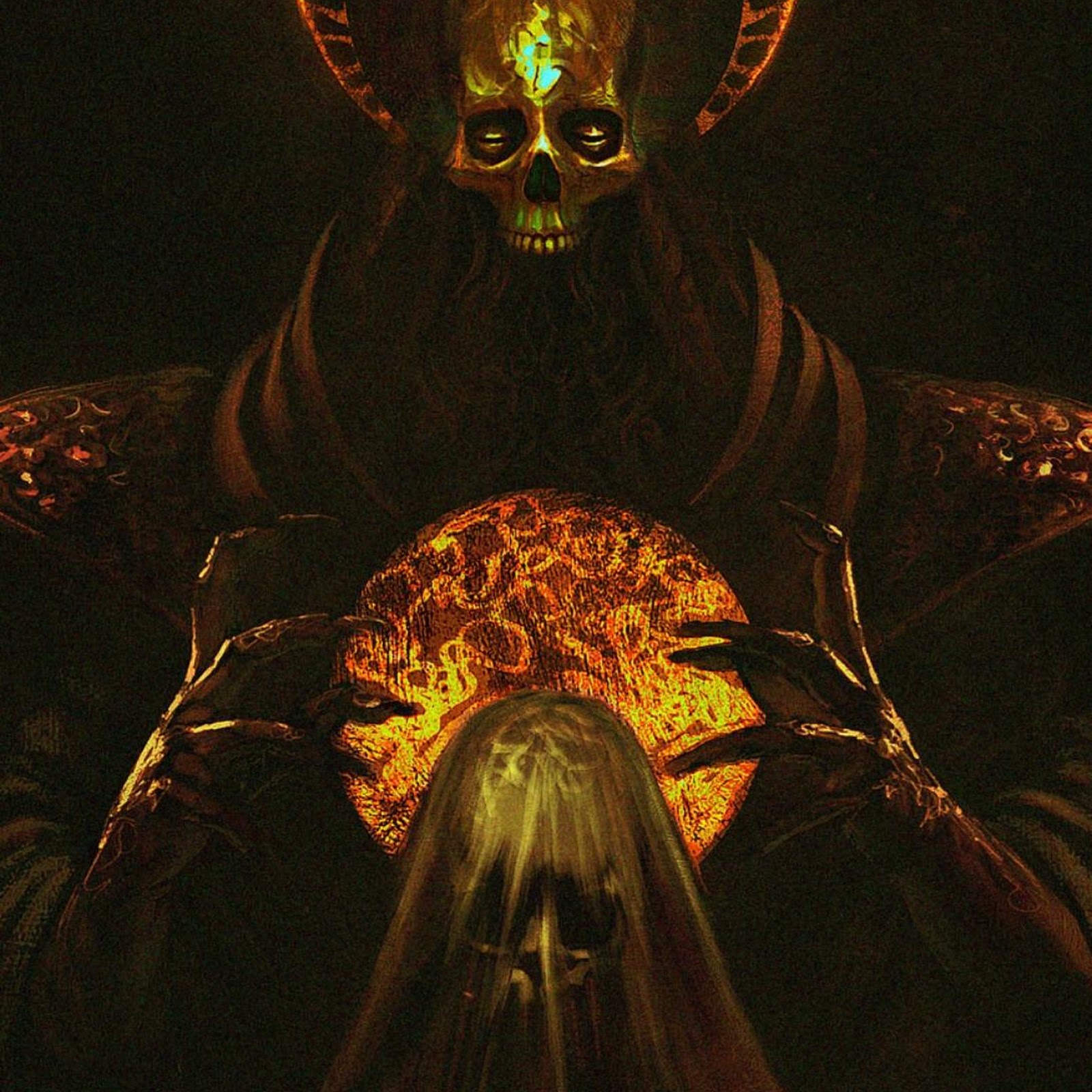 Download Dark Deity With The Fire Orb Full HD iPhone