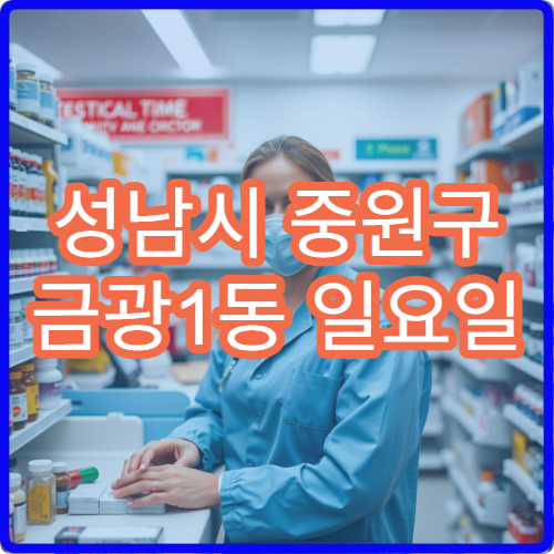 성남시 중원구 금광1동 일요일 당번약국 주민 밀집 지역 약국
