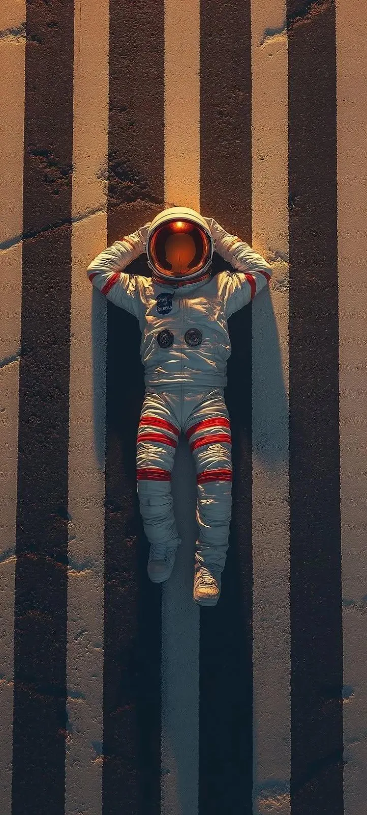 Astronaut Relaxing on a Crosswalk - Digital Art iPhone Wallpaper (736x1631)