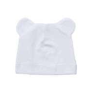 Hat Twins for newborns knit with ears (0–3 mon) white