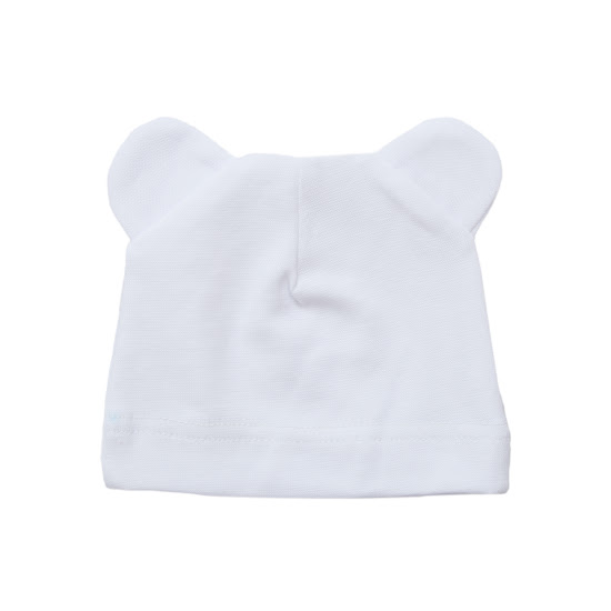 Шапочка Twins для новонароджених трикотаж з вушками (0-3 міс) білий