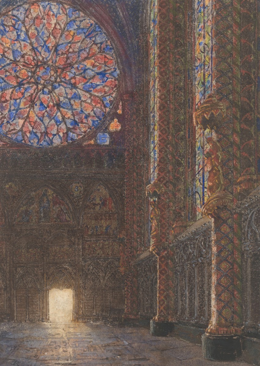 Interieur van de Sainte Chapelle naar de ingang te zien 1865   1939
