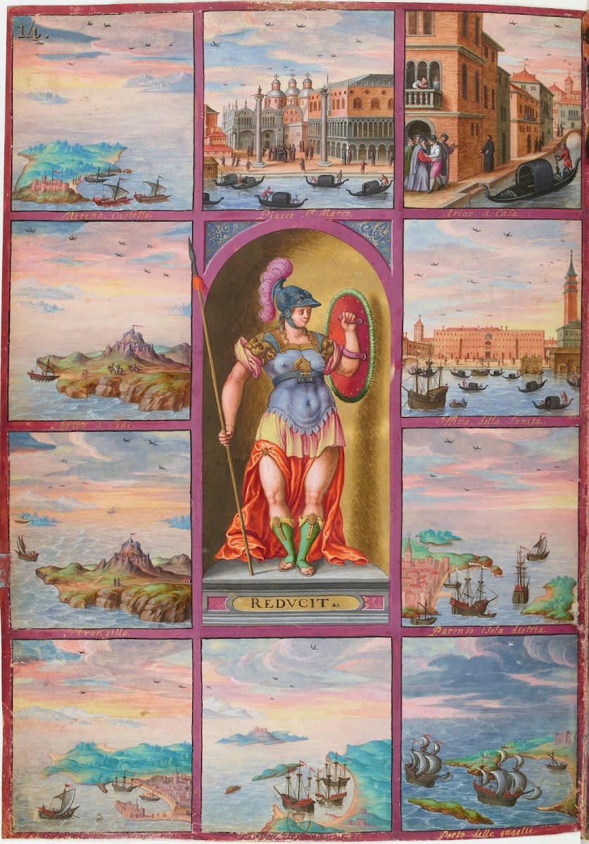 Pallas représentant le courage de Magius entourée de dix tableaux 1578