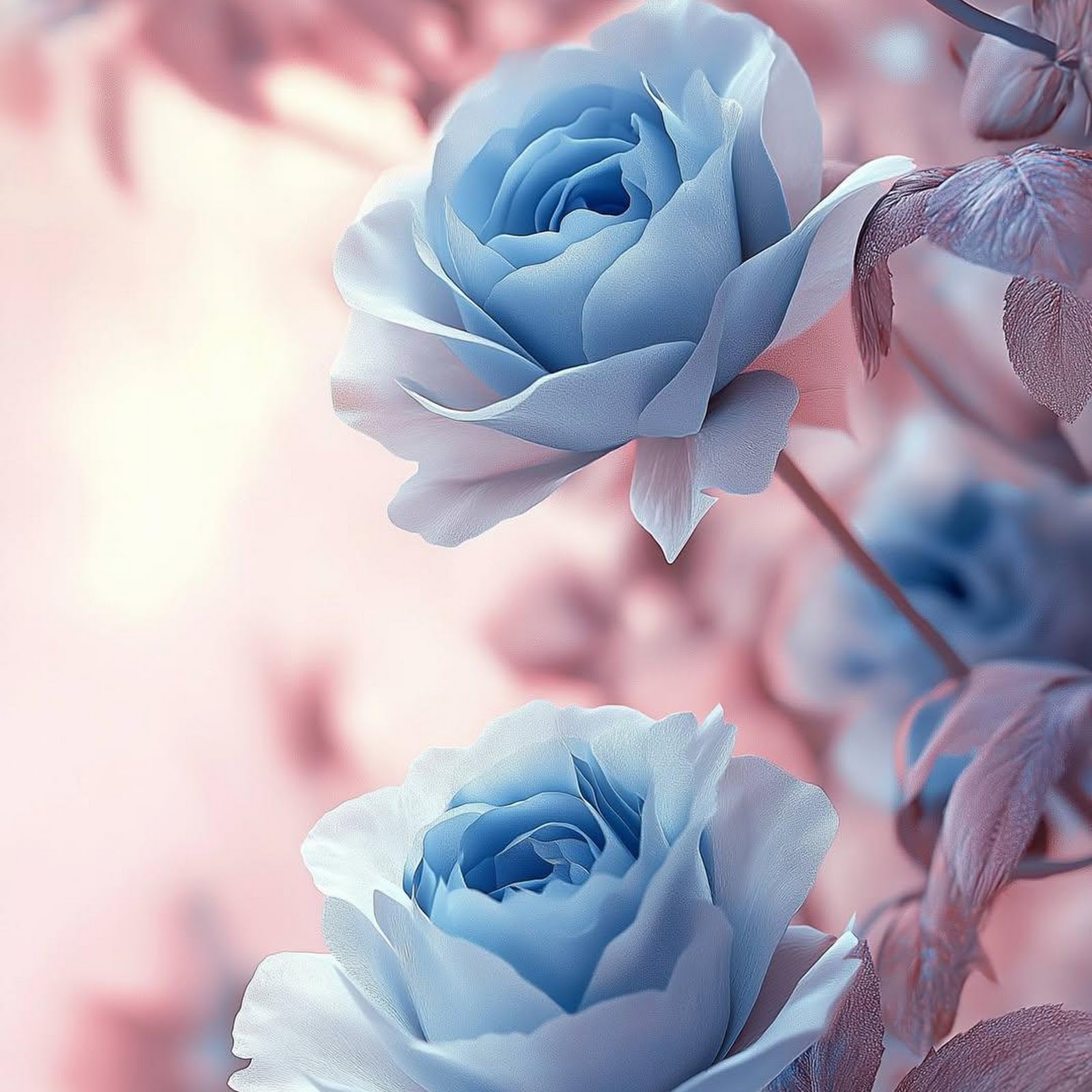 Download Blue Roses, Floral Photography, Flower Art, Pastel Aesthetic Full HD iPhone