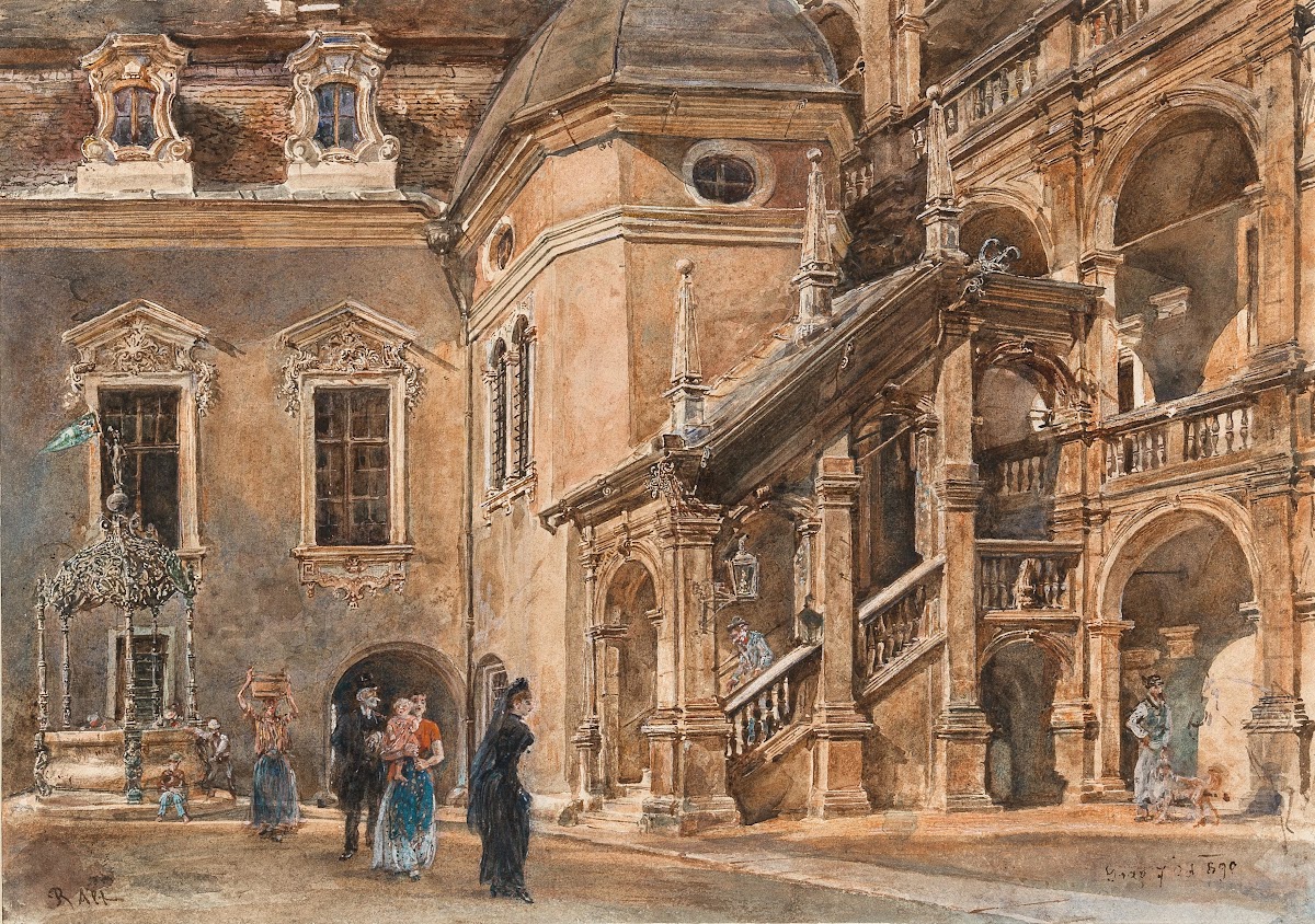The Arcaded Courtyard of the Landhaus in Graz 1890