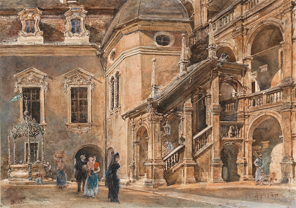 The Arcaded Courtyard of the Landhaus in Graz 1890