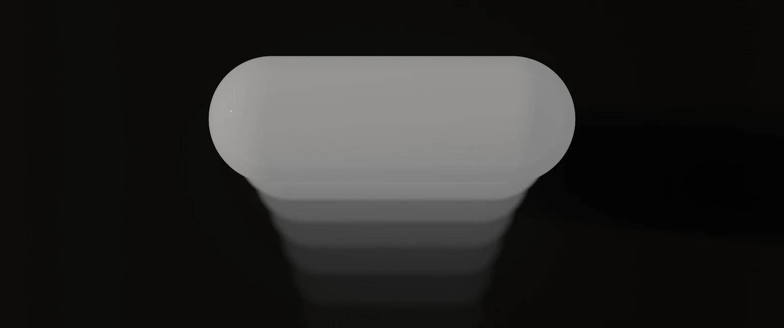 Abstract Gray Shape On Black - Minimalist 3D Render 2K Wallpaper (3440x1440)