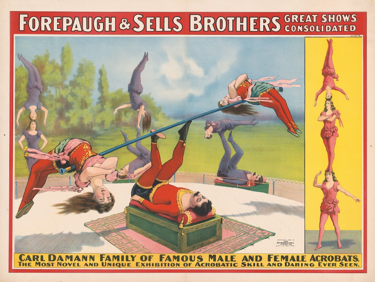 Forepaugh  Sells Brothers great shows consolidated Carl Damann family of famous