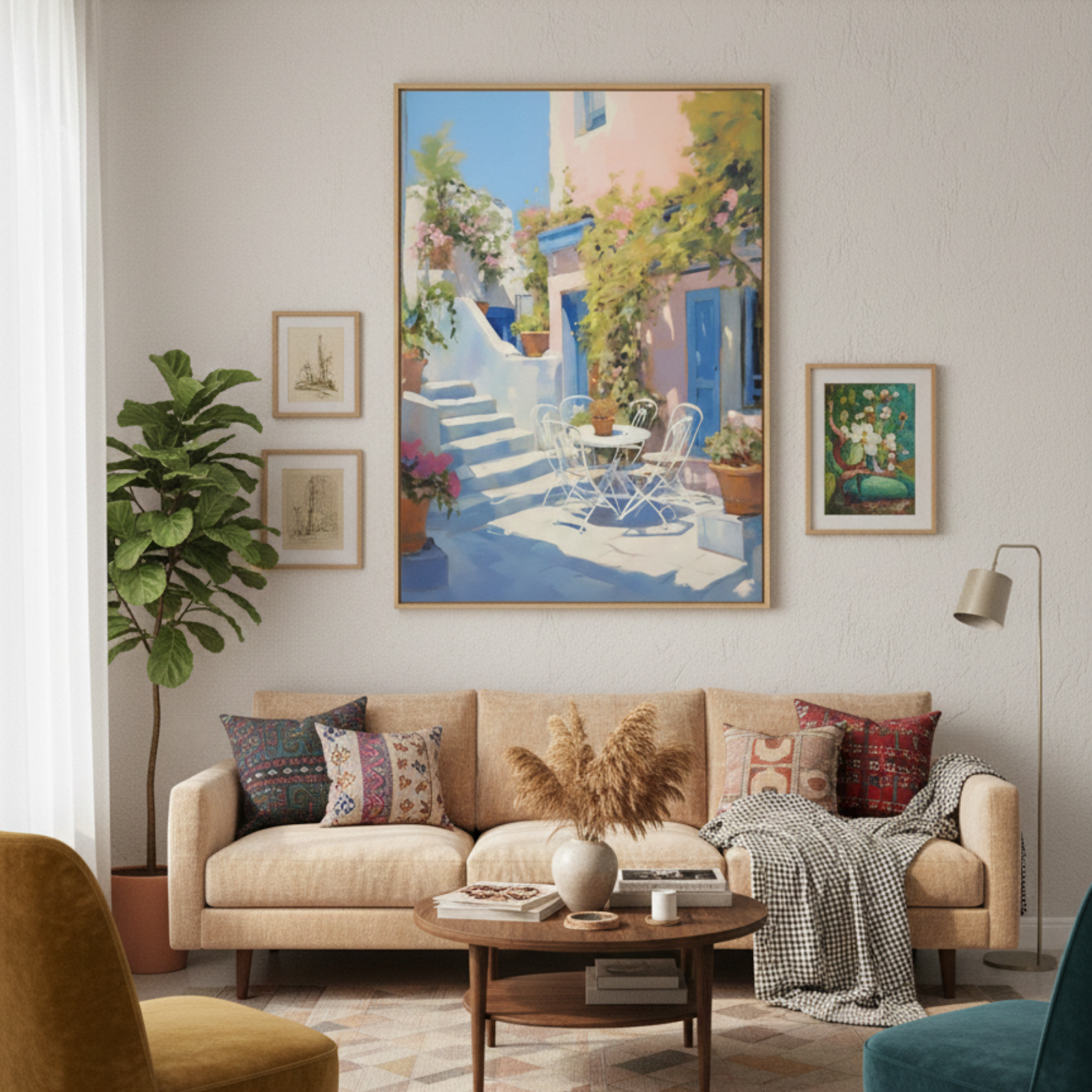 Sunlit Al Fresco | Abstract Courtyard Wall Art - Image 3