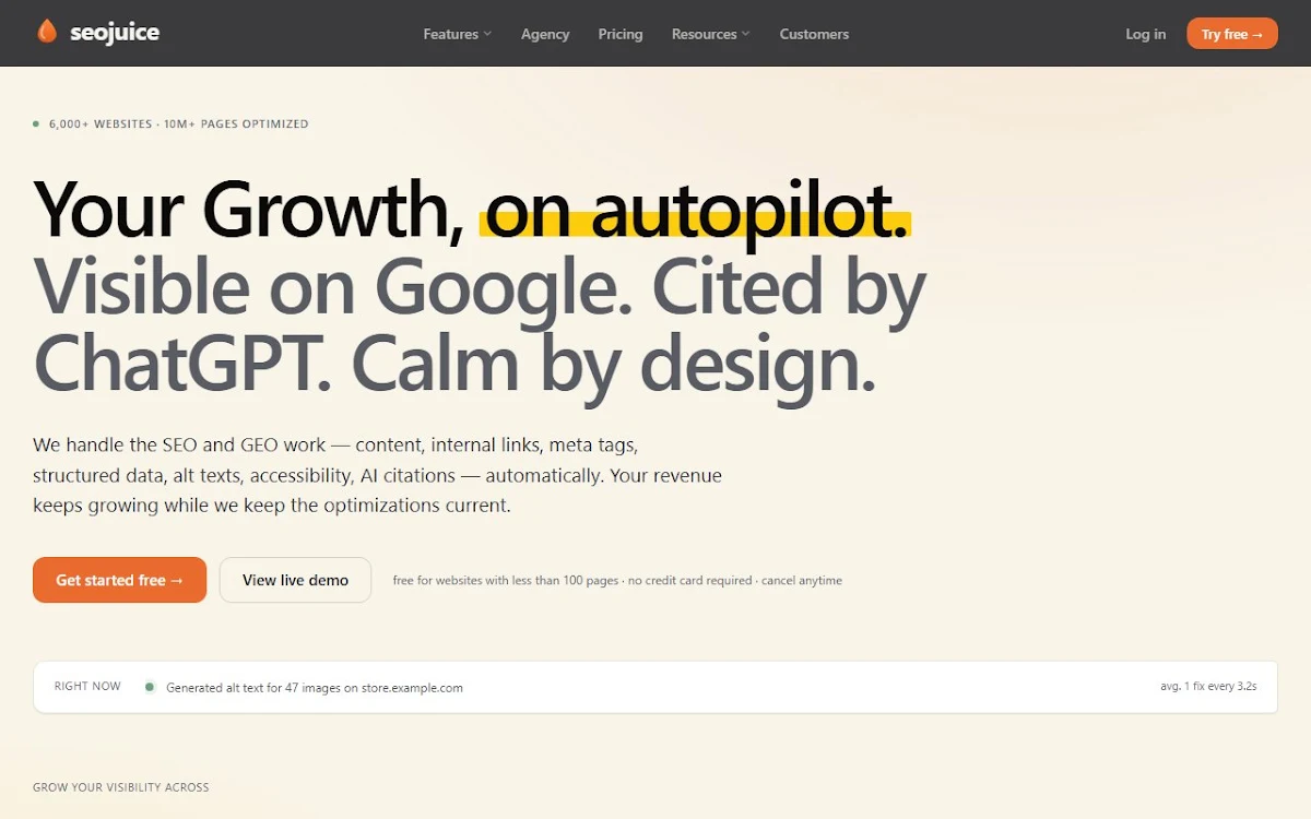 Captura de SEOJuice