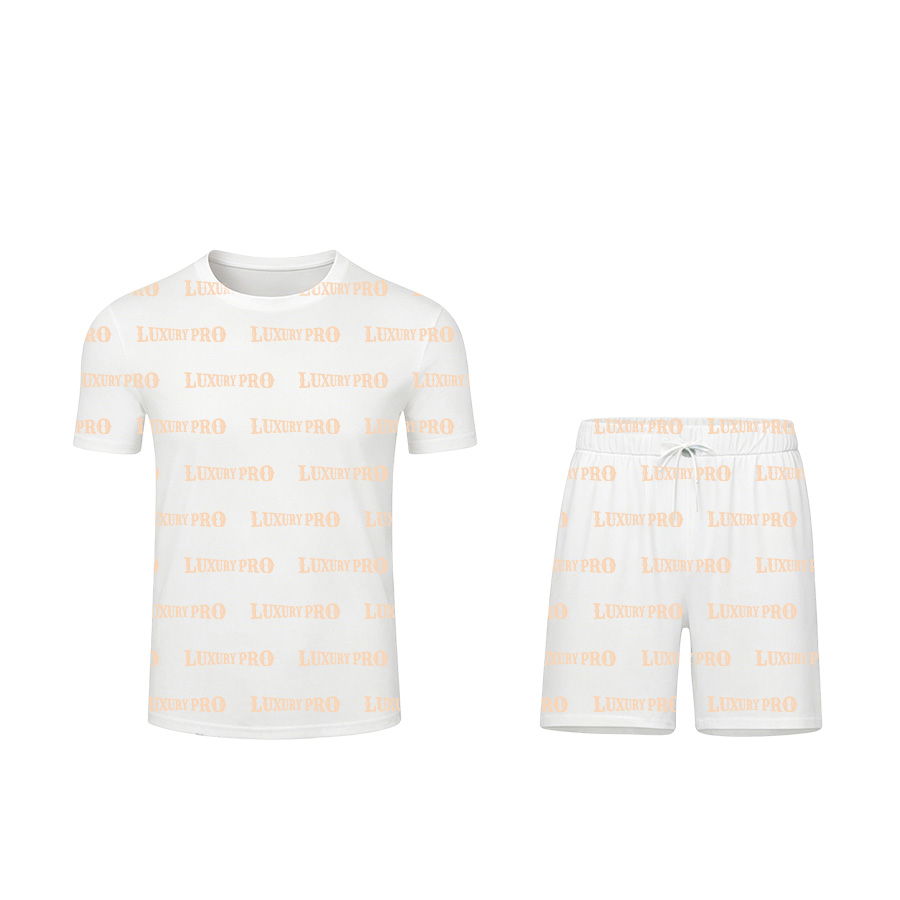 AOP European Size Crew Neck Short Sleeve + Universal 4 Way Stretch Beach Shorts