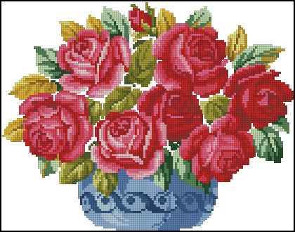 CMP 171102 Vase With Red Roses