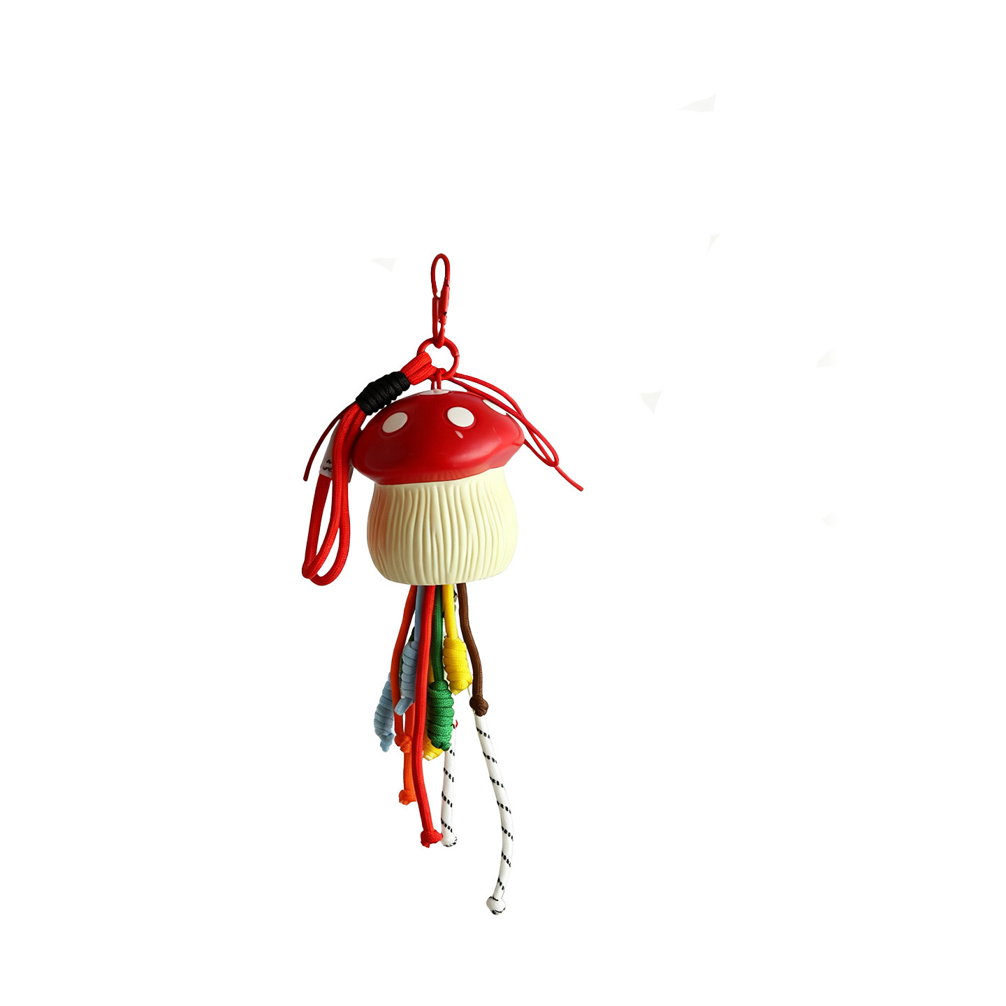 Mushroom charm with tassel and carabiner