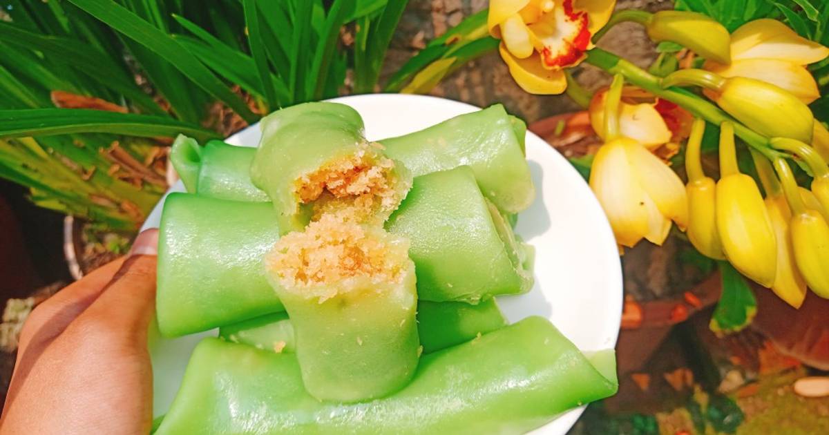 Crepe lá dứa nhân dừa