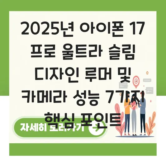 아이폰 17 프로 울트라 슬림 디자인 루머 및 카메라 성능 업그레이드 포인트 대표 이미지