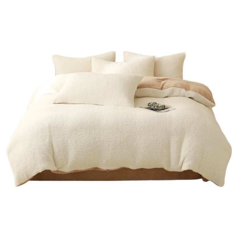 Teddy fleece bedding set, warming, 3- or 4-piece