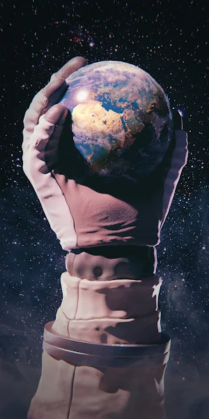 Earth, Astronaut, Space, Globe, Hand Full HD iPhone Wallpaper Background