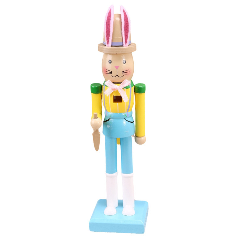 Dekorative Holz-Nussknacker-Figur mit Hasenohren