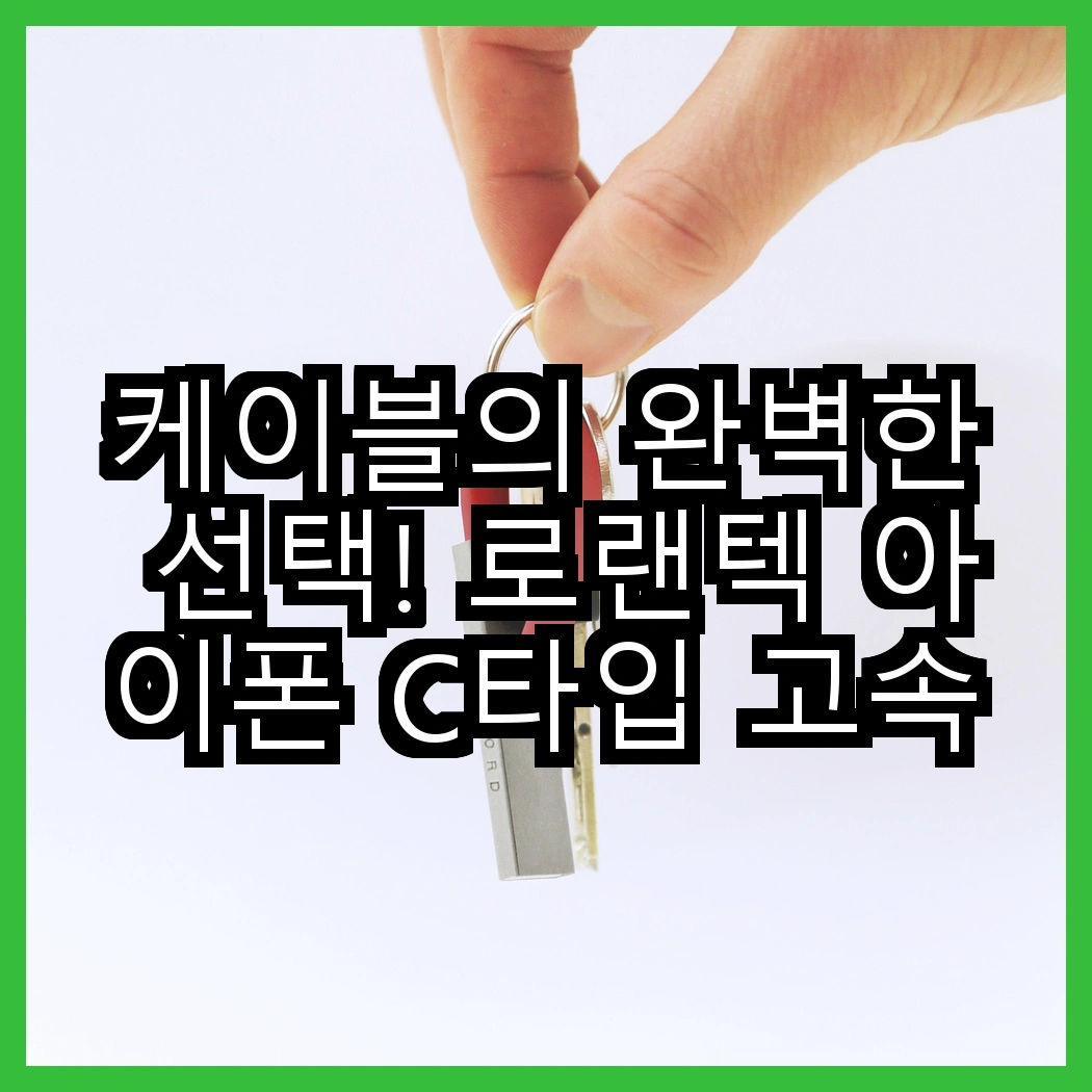 케이블의 완벽한 선택! 로랜텍 아이폰 C타입 고속충전 vs 삼성 C to C 정품, 어떤 것이 더 빠를까? 썸네일