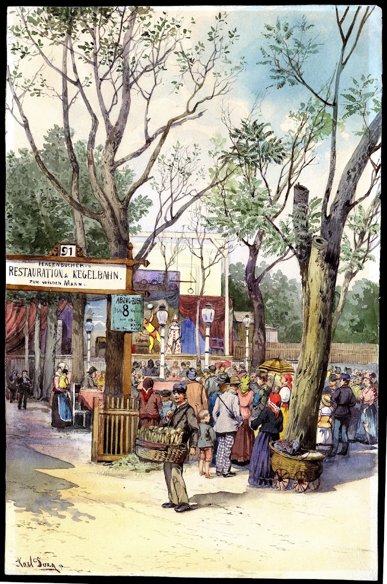 Hagenbuchers Restauration und Kegelbahn Zum Wilden Mann im Prater 1896