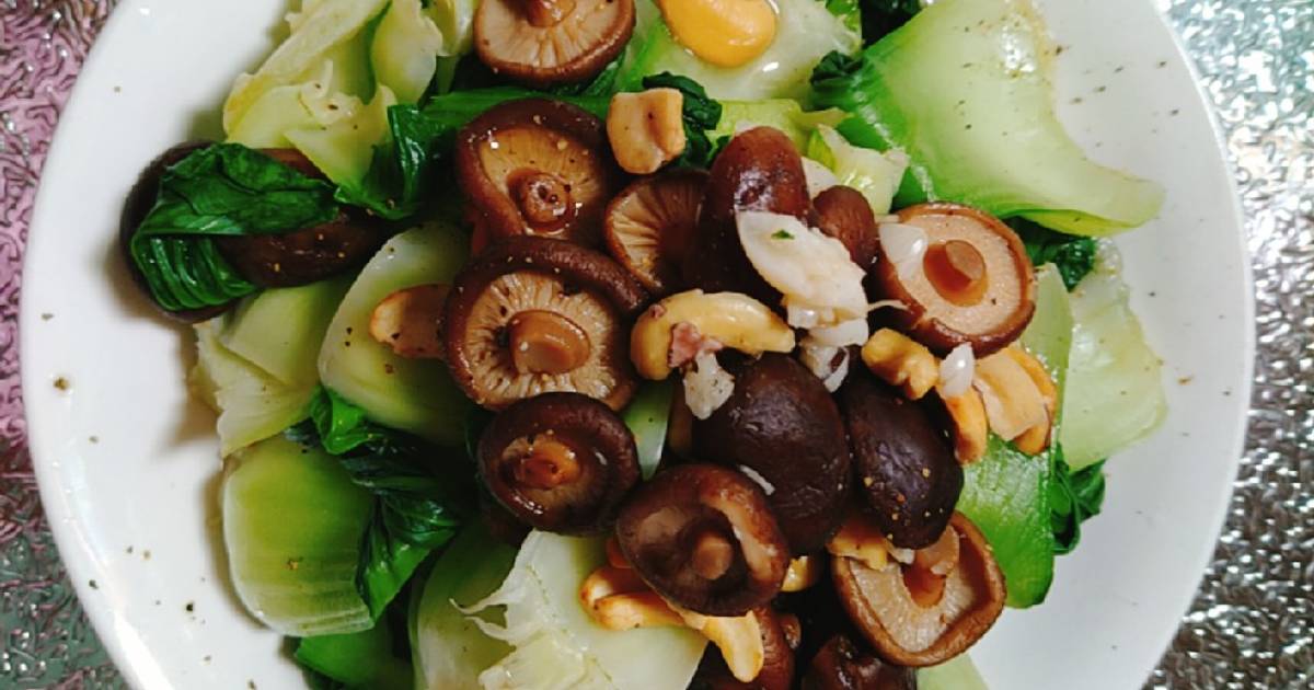 RAU CÁI CHÍP XÀO NẤM+ HẠT ĐIỀU🍀