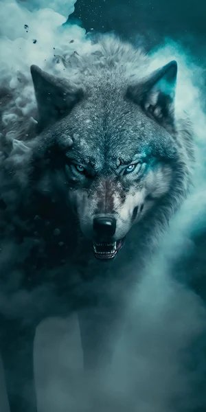 Wolf, Water, Carnivore, Azure, Whiskers 4K iPhone Wallpaper Background