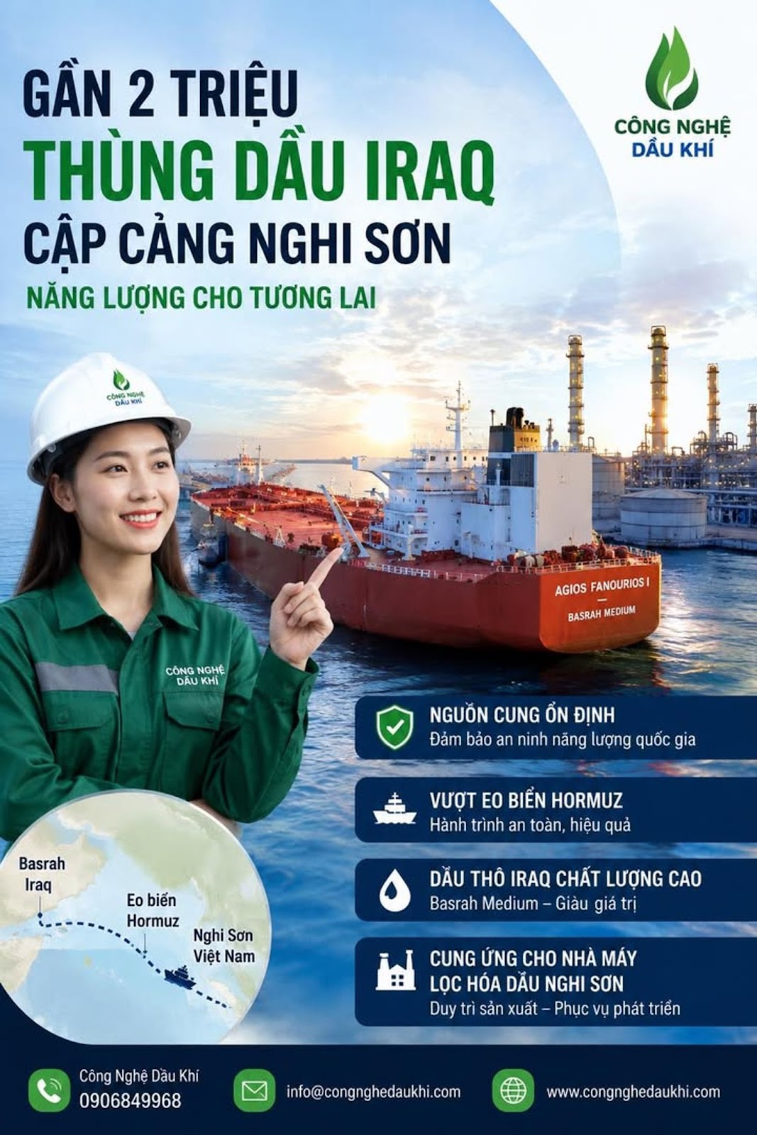 GẦN 2 TRIỆU THÙNG DẦU IRAQ VƯỢT EO BIỂN HORMUZ CẬP CẢNG NGHI SƠN, PETROVIETNAM GIỮ VỮNG MẠCH MÁU NĂN