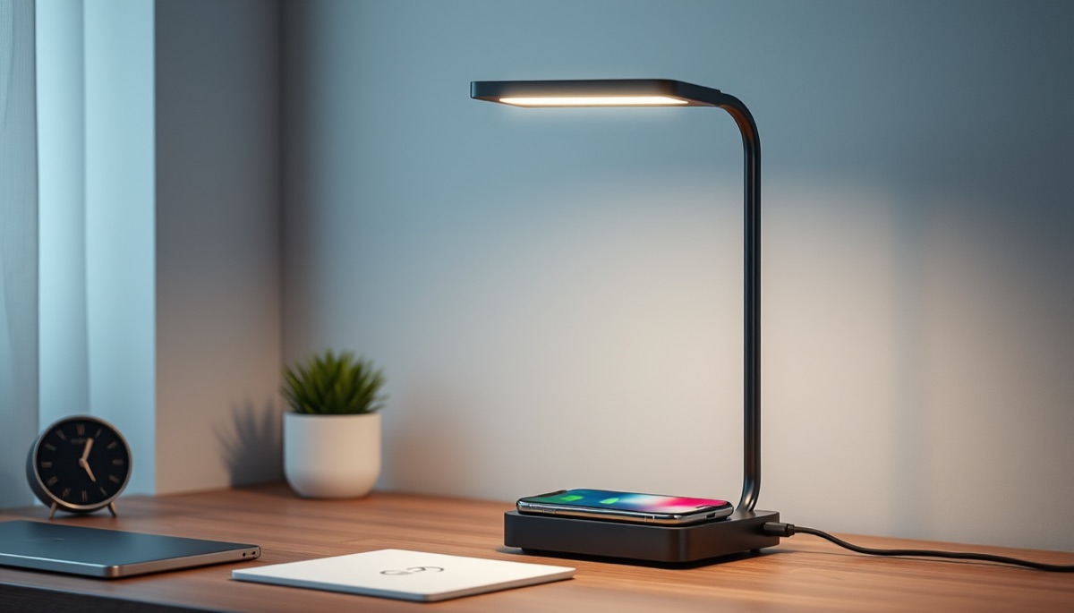 Lámparas de Escritorio LED Inteligentes - Luz Antifatiga Ocular y Carga Inalámbrica Qi