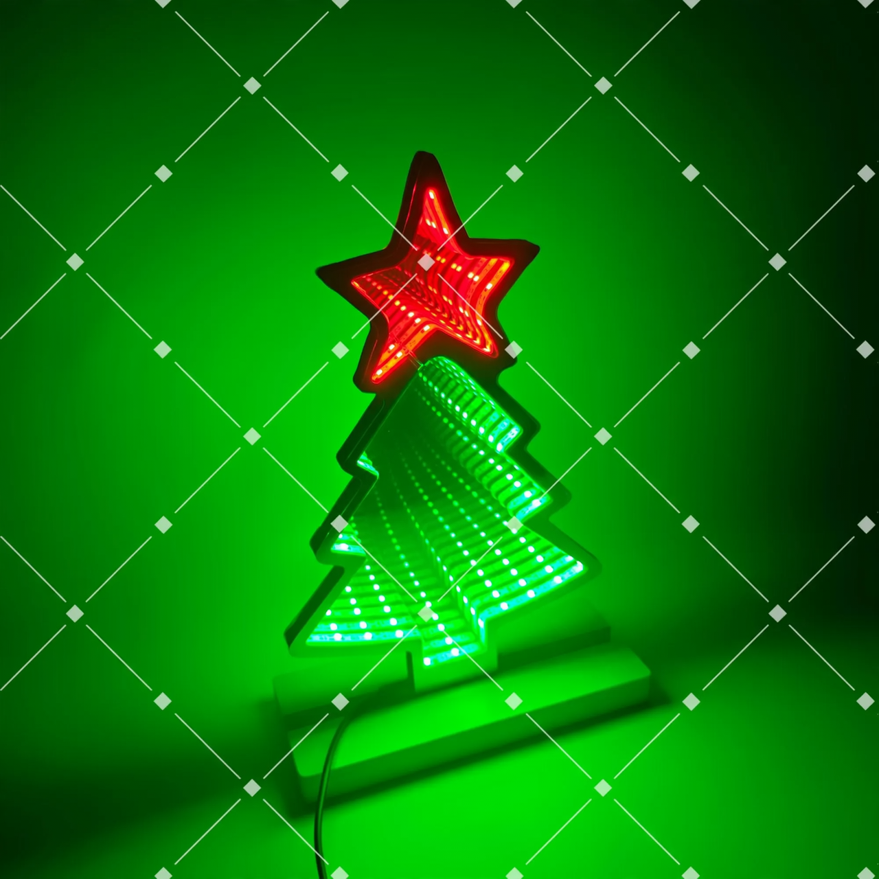 LED tunnel light in Christmas tree shape