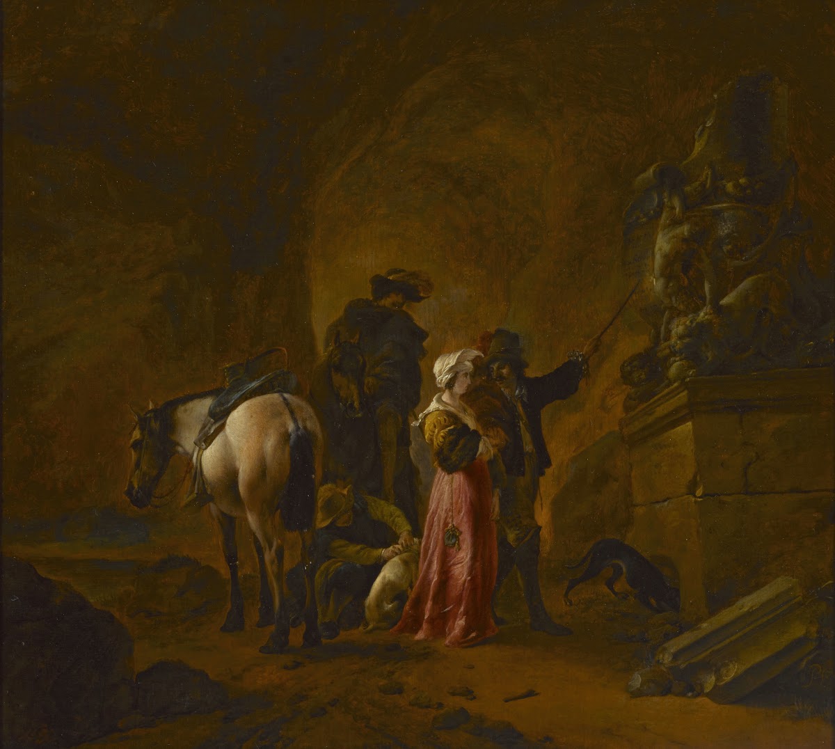 Travellers in a cave 1640 1643