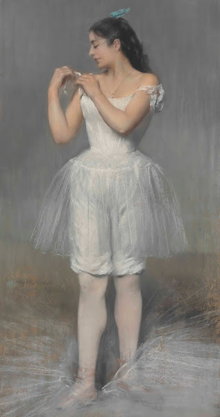 Ballerina adjusting her Shoulder Strap 1899