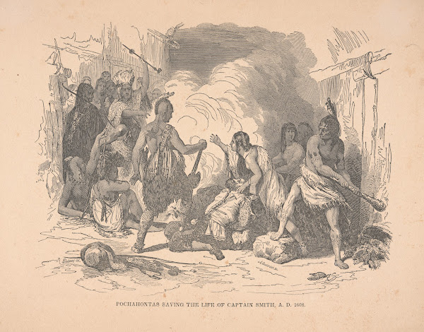 Pochahontas saving the life of Captain Smith AD 1608