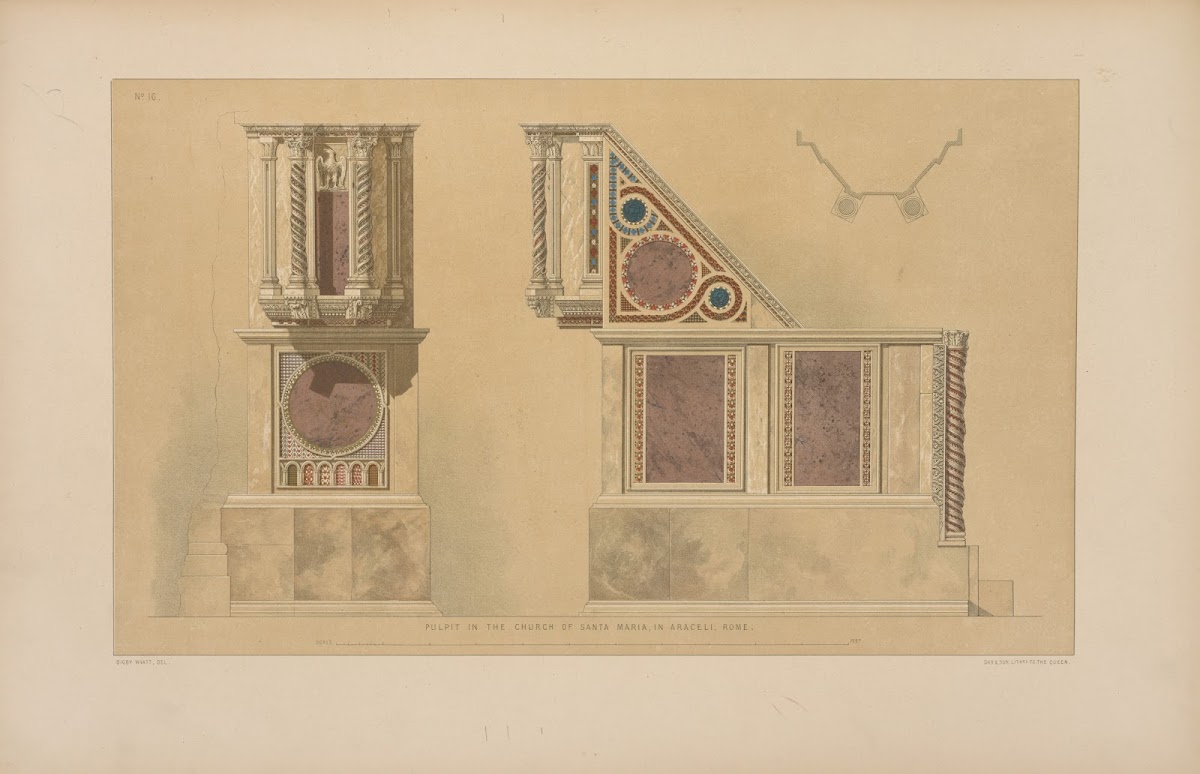 Pulpit in the Church of Santa Maria in Aracelli Rome 1848