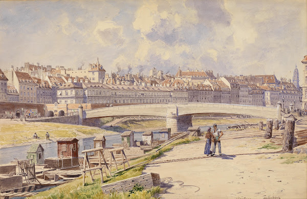Fischerboote am Donaukanal Wien 1855