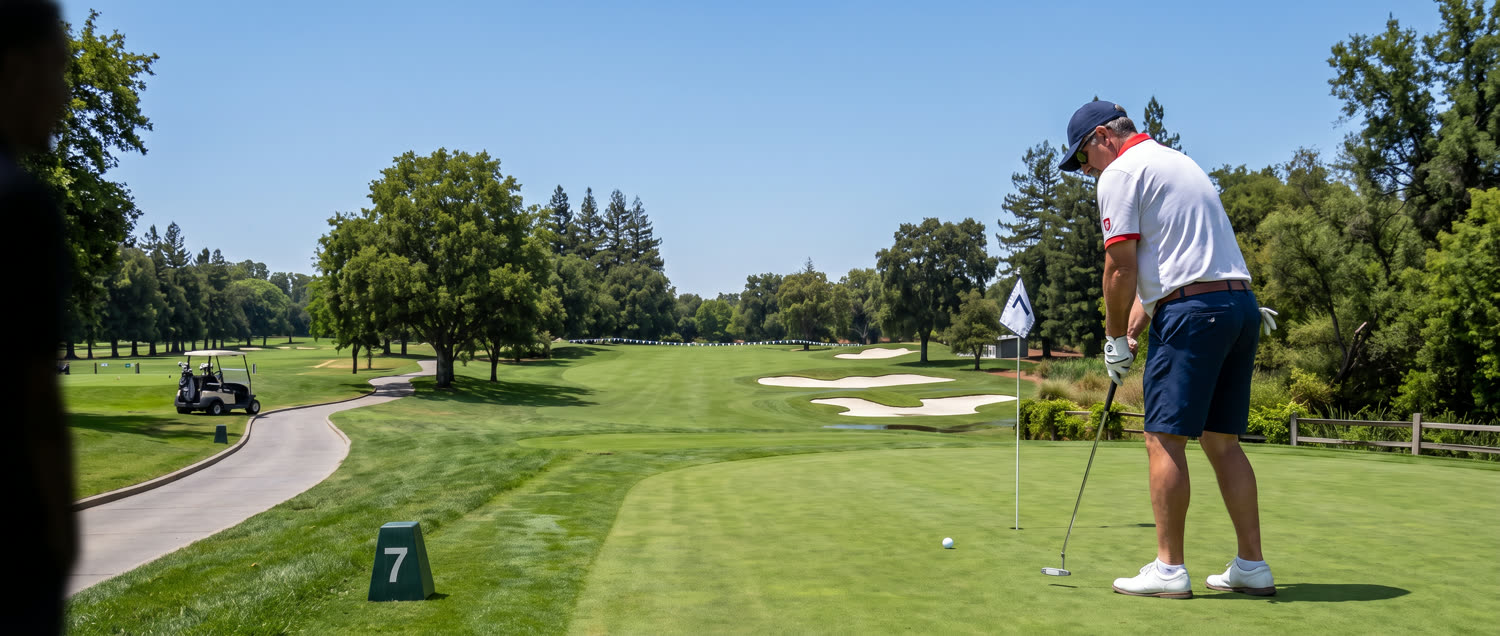 The course under clear sky