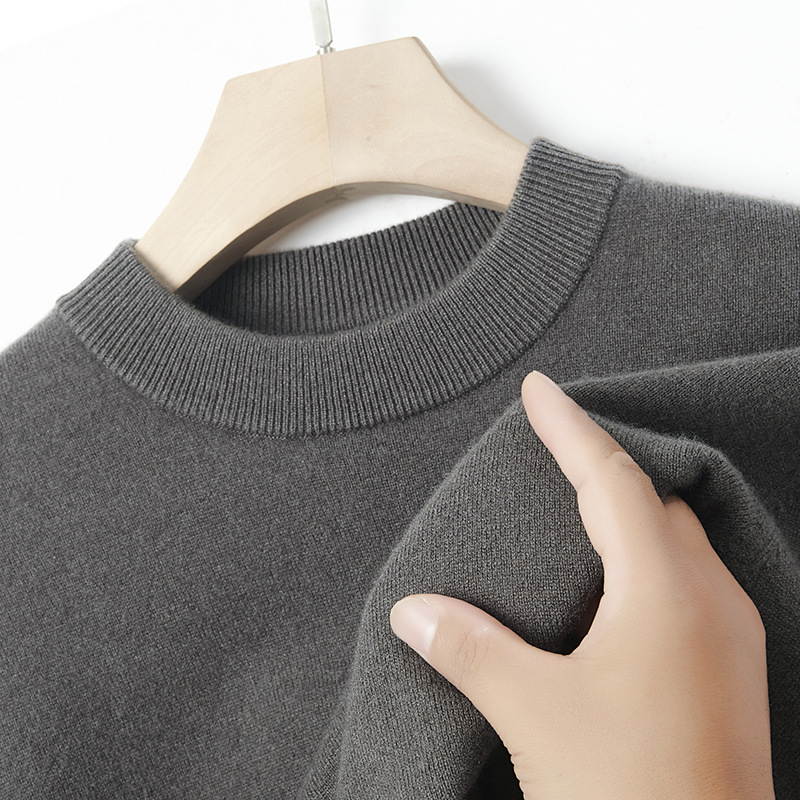 Men's Cashmere Sweater, Crew Neck, Solid Color
