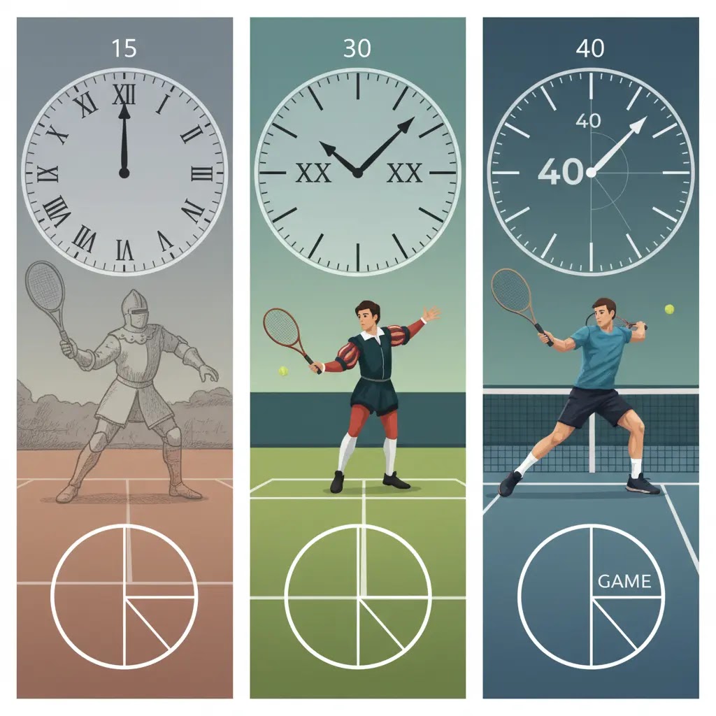 Mengapa skor tenis menggunakan angka 15, 30, dan 40