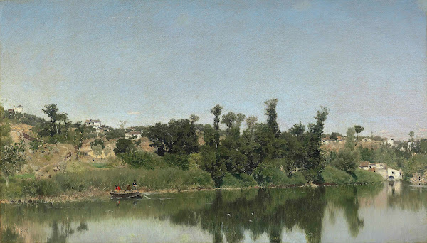 At the edge of the water