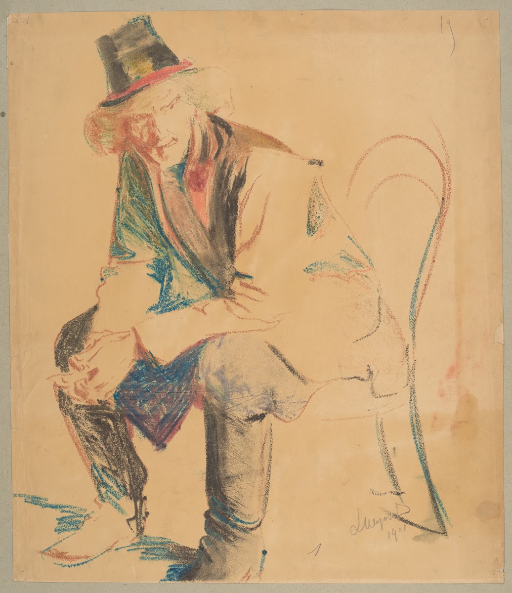 Cracow peasant sitting in a chair 1901