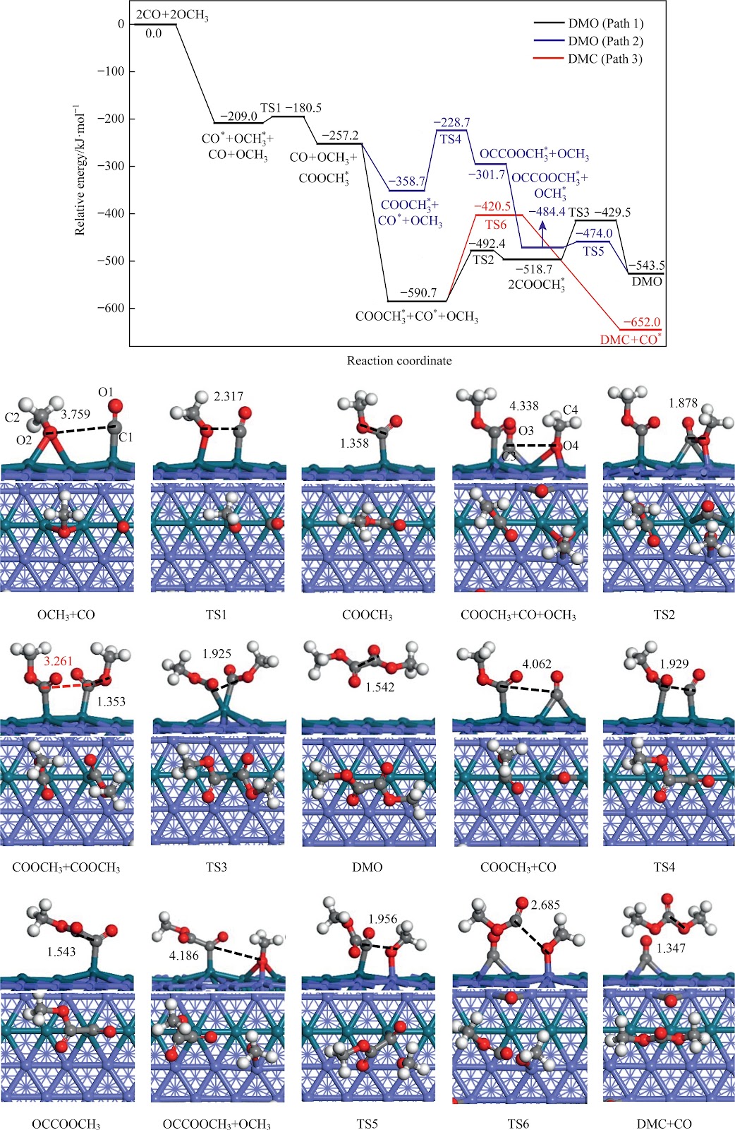Theoretically predicted innovative palladium stripe doping cobalt(1 1 1) surface with excellent catalytic performance for carbon monoxide oxidative coupling to dimethyl oxalate